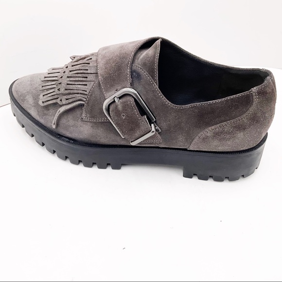 {Vis Spigia} Suede Fringed Loafers - Picture 3 of 16